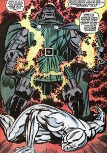 Doctor Doom siphons the Silver Surfer's power