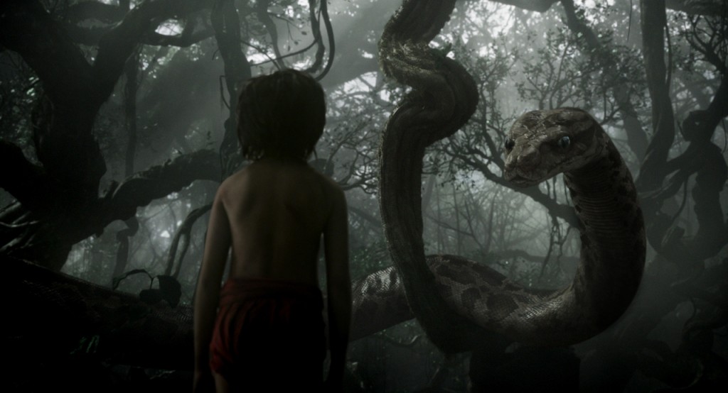 Kaa the python, trying to mislead Mowgli.