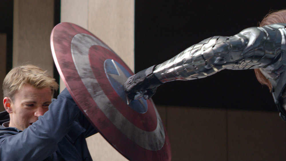 Chris Evans and Sebastian Stan in Captain America: The Winter Soldier