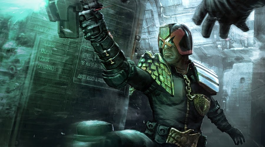 A live-action Judge Dredd series is in the works and its first poster has arrived!