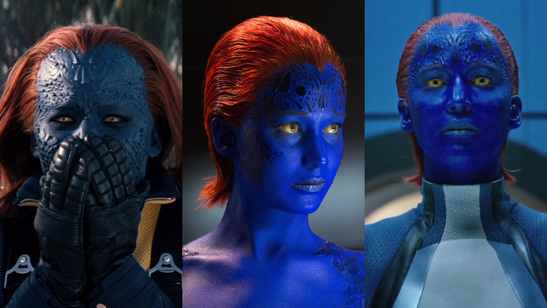 Jennifer Lawrence Putting On Mystique Makeup