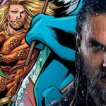 Aquaman statues exhibited at SDCC 2018 show off Jason Momoa in his superhero's classic green and gold suit!