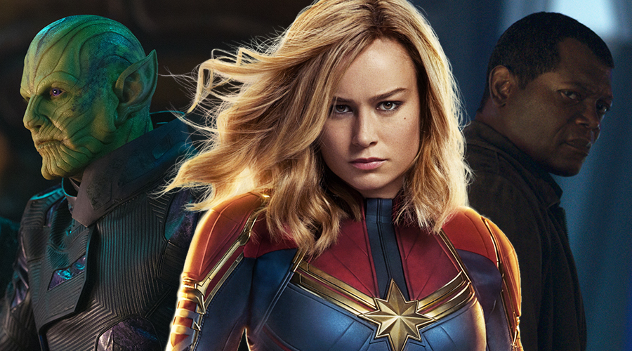 Two new Captain Marvel TV spots have arrived that show a Skrull's shapeshifting and Carol Danvers pulling Nick Fury's chain!