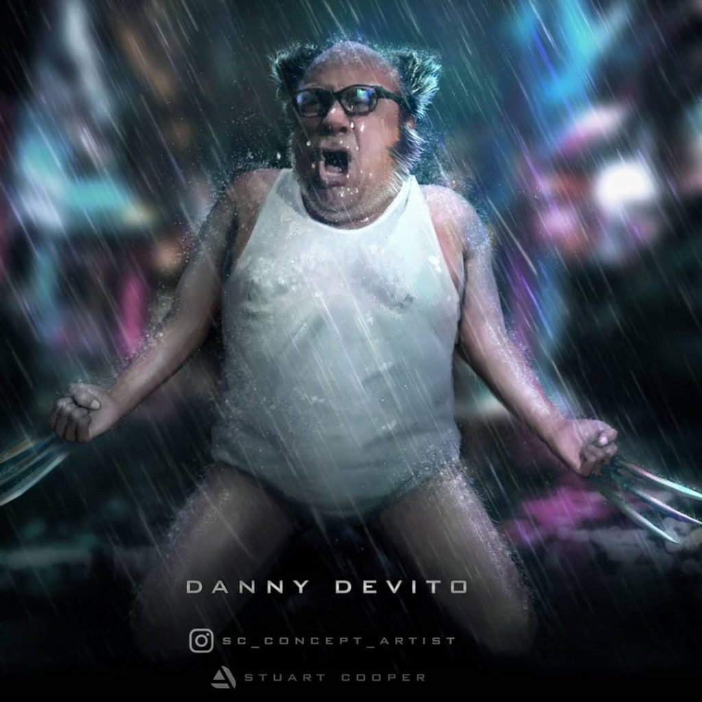 Fan-art depicting Danny DeVito as Wolverine