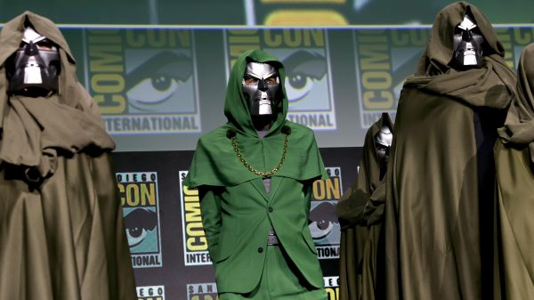 Robert Downey Jr. on stage as Doctor Doom at San Diego Comic Con 2024 - Marvel Studios