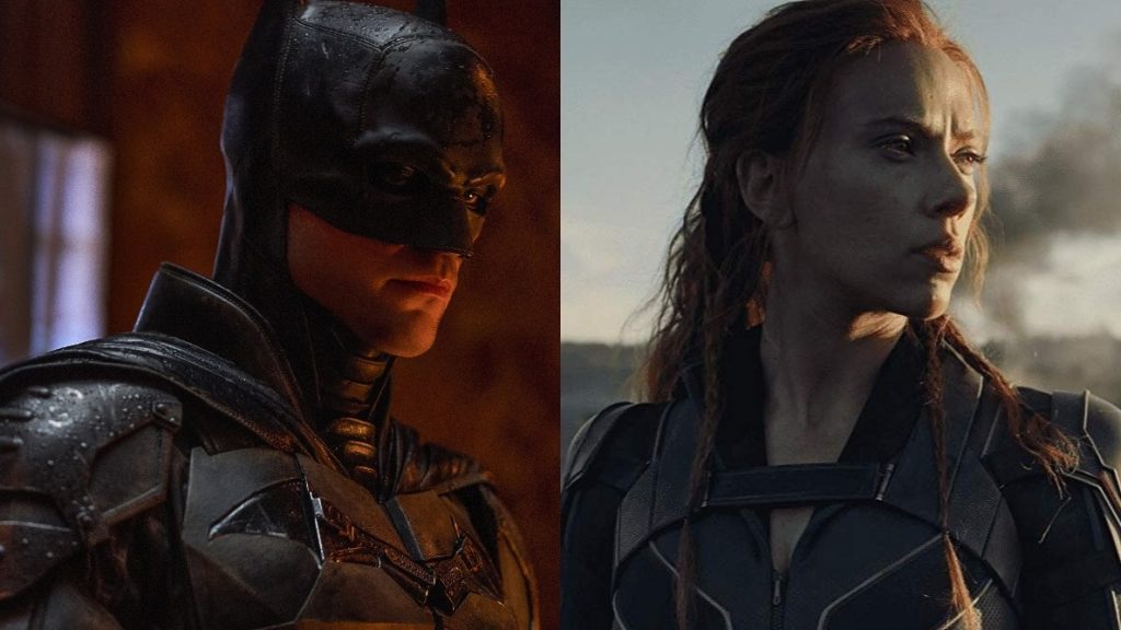 Robert Pattinson as Batman / Scarlett Johansson as Black Widow