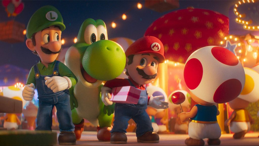 Luigi, Yoshi, Mario and Toad in The Super Mario Galaxy Movie.
