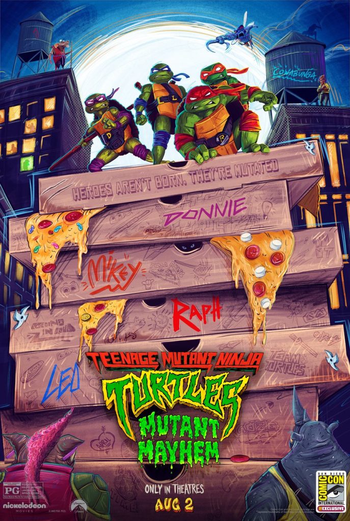 A poster for Teenage Mutant Ninja Turtles: Mutant Mayhem - Paramount Pictures