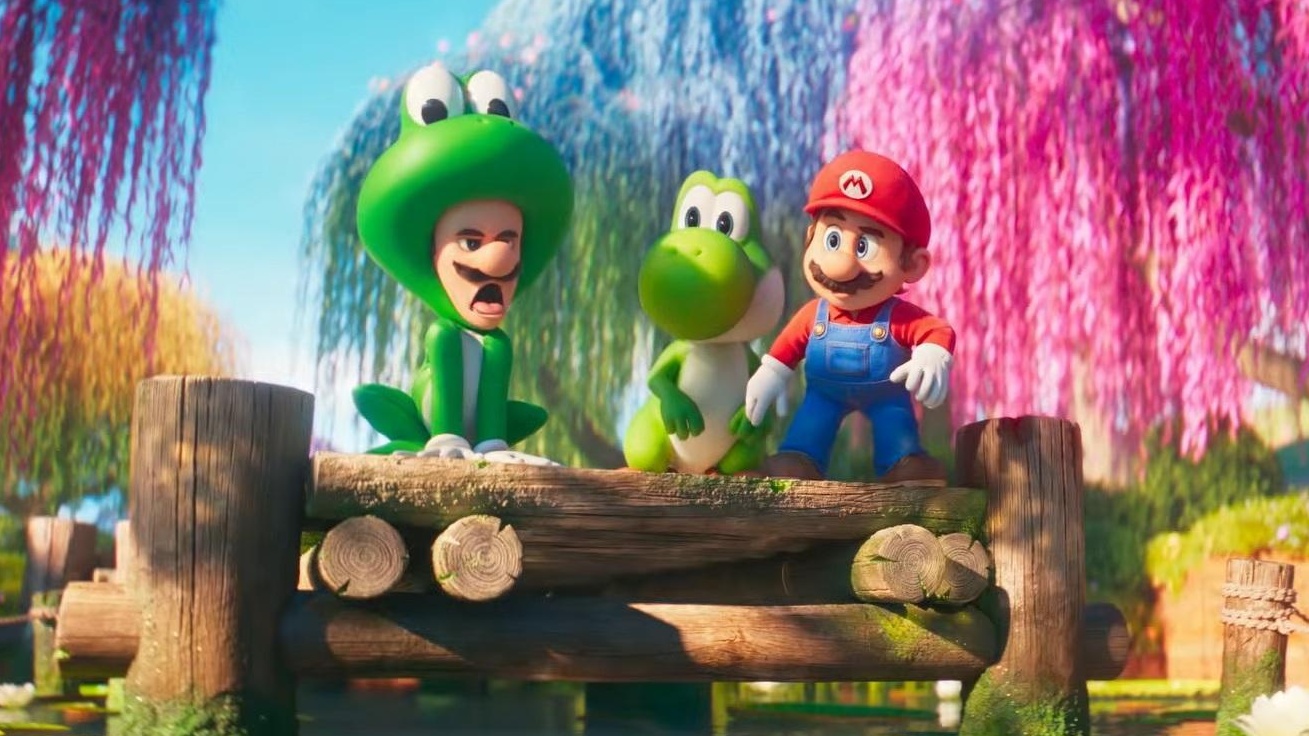 Luigi, Mario and Yoshi in The Super Mario Galaxy Movie.